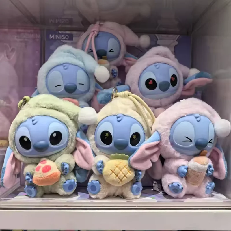 

^#^ New Miniso Stitch Eat Some Thing Before Sleep Series Vinyl Blind Box Bag plush Pendant Cute Doll Mystery Box Toy Adult Gift