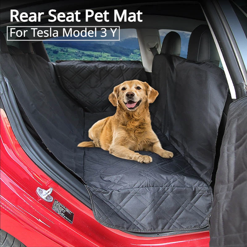 Alfombrilla para asiento trasero de mascotas para Tesla Model 3 Y, funda para asiento trasero de coche, almohadilla protectora impermeable para