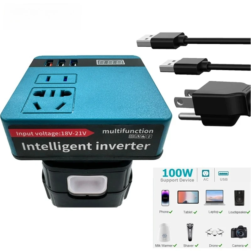 For Makita 18V Battery To AC 220V Output Portable Modified Sine Wave Inverter for Makita Inverter Battery Adapter Power Inverter
