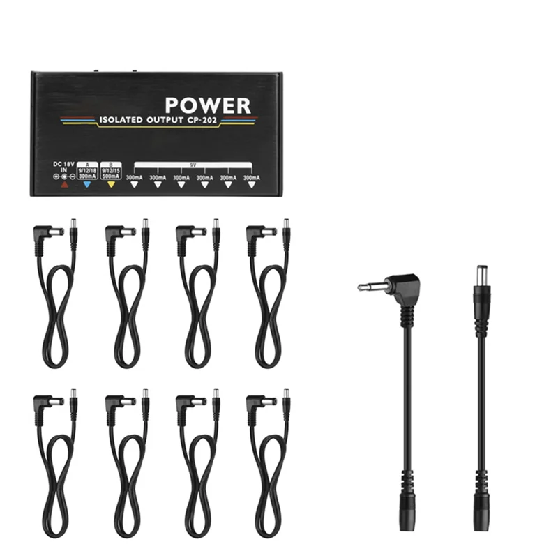 【علامة تجارية جديدة】CP-202 مصدر طاقة بدواسة تأثير الجيتار 8 قنوات إخراج 18 وات 9 فولت/12 فولت/15 فولت/18 فولت يتضمن وحدة إمداد الطاقة محول و10 ج #2