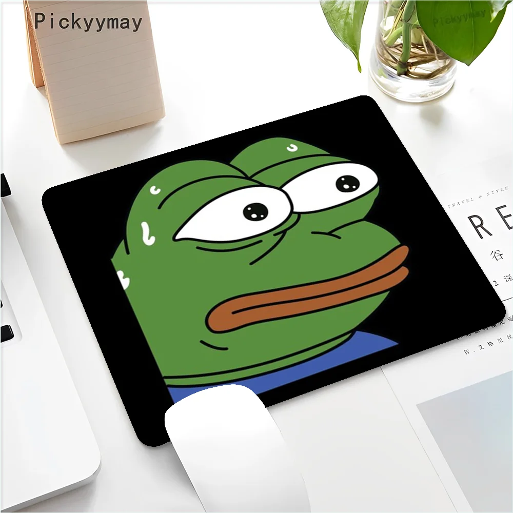 P-Pepe frog Mousepad Small Office Computer Desk Mat Table Keyboard Big Mouse Pad Laptop Cushion Non-slip Deskpad Home Decor