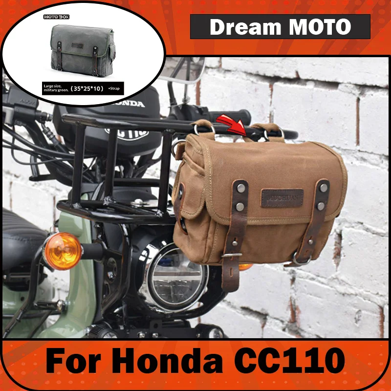 【Premium】For Honda CC110 Retro Side Bag for Electric Bikes/ATVs – Waterproof Tool Bag/Canvas Motorcycle Bag