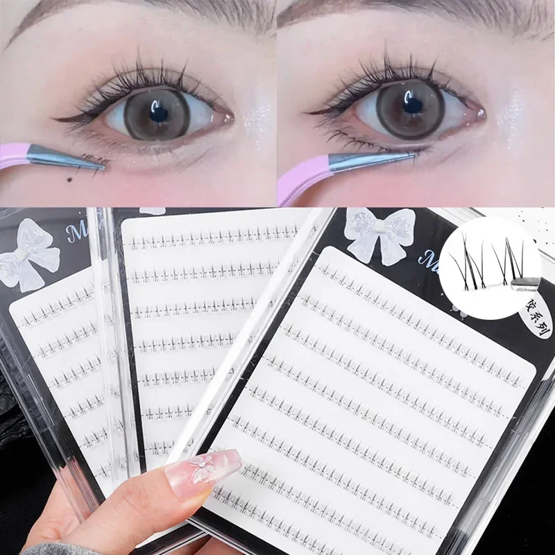 Manga dolne rzęsy 8/10 rzędów wróżka sztuczne rzęsy segmentowane naturalne pod rzęs dolne rzęsy makijaż narzędzie do makijażu rzęs