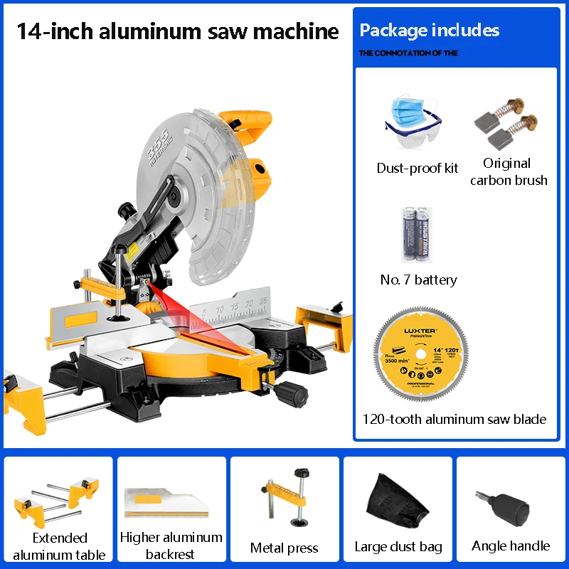 Metal Profile Cutting Machine 220V 8-14 Inch 45 Degree Oblique Cut Saw Multifunctional Industrial Grade Cutting Machine