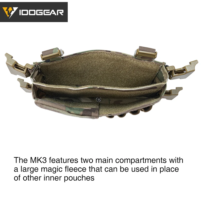 IDOGEAR Tactical Placard Holder MK3 Chassis Pouch Micro Fight Front Panel Camo 3317-A