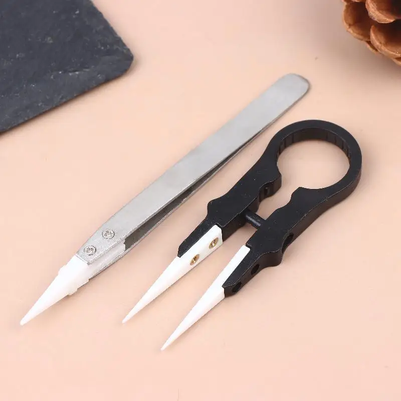 Metal Resistant Heat Resistant Tweezer Fine Pointed Tip Ceramic Tipped Tweezers Ceramic Tips Heat Pointed