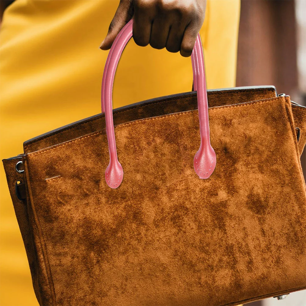 

1Pcs 40Cm Pink Thickened Cowhide Handbag Strap DIY Bag Handle Replacement Sewing Belt for Tote Pouch Fashion Upgrade