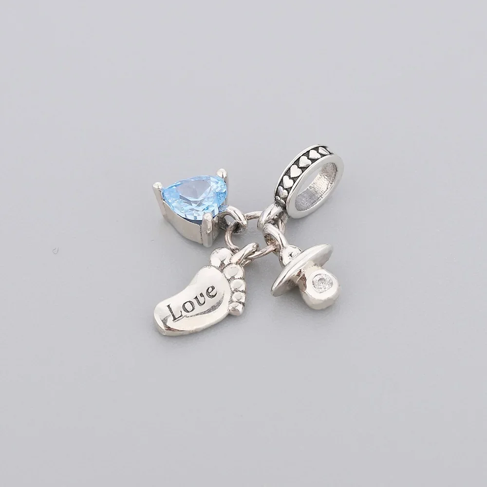 Fit Original Pan Charm Bracelet 925 Sterling Silver Baby Foot Nipple Love Bead For Making Women New Mother Berloque DIY