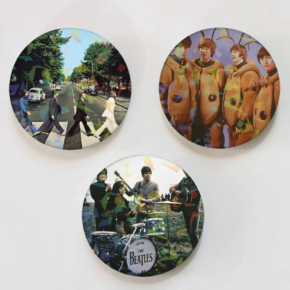 Band T-The B-Beatles Round Exquisite Laser Badge Brooches Creative Pins For Clothes Hat Backpack Gift Accessories