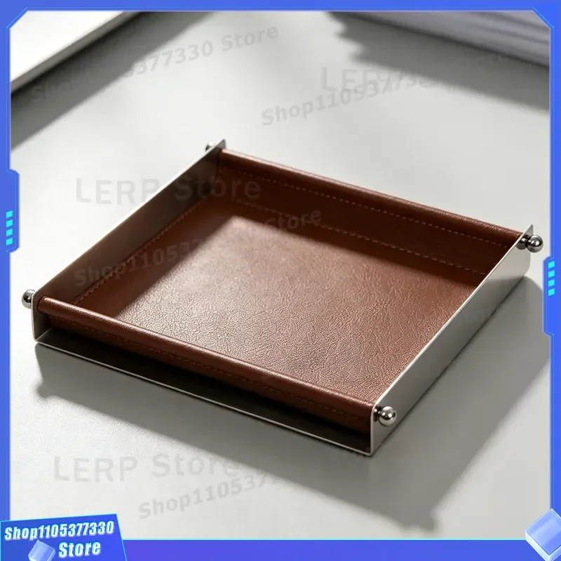 Modern Creative Leather Aromatherapy Tray for Living Room Bedroom Desktop Storage Ornament Simple Design Model Room Sales
