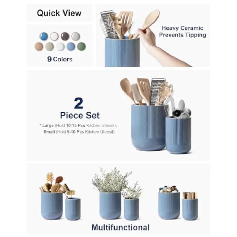 Utensil Holder for Kitchen Counter, 7.3