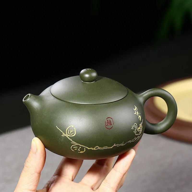 ★★Elegant Xishi Purple Clay Pot Raw Ore Green Clay Handmade Yang Feinan Flat Xi Shi Pot Gift One Piece Dropshipping