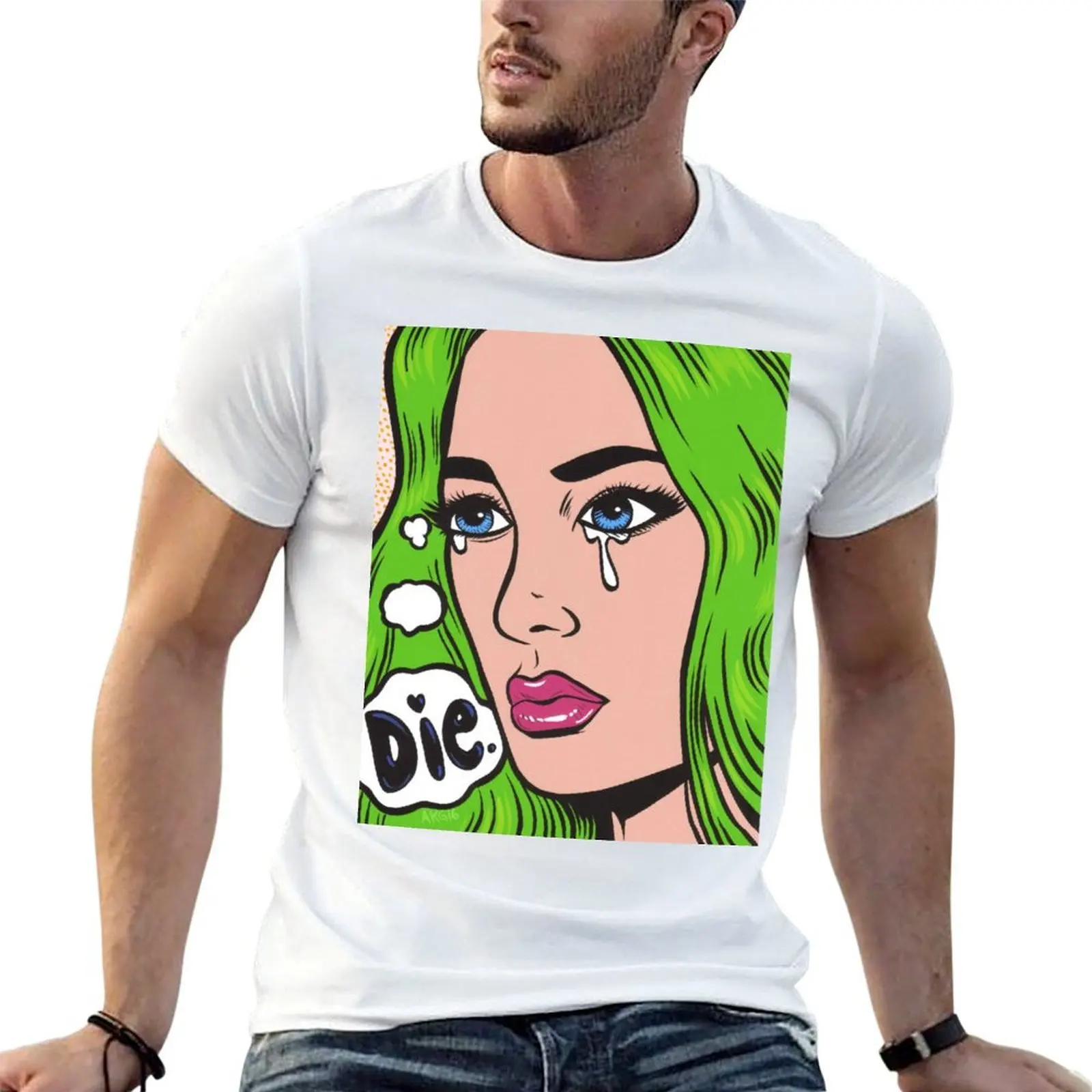 

Die Crying Comic Girl T-Shirt t shirts for man cotton soft t shirt for man 100 percent cotton T-Shirt