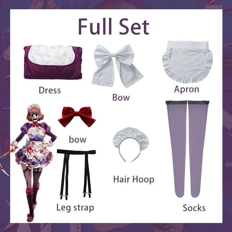 女性のためのアニメのコスプレ衣装,スカートセット,天牛,しのぶ,メイドフクカメン,ハロウィーンの衣装
