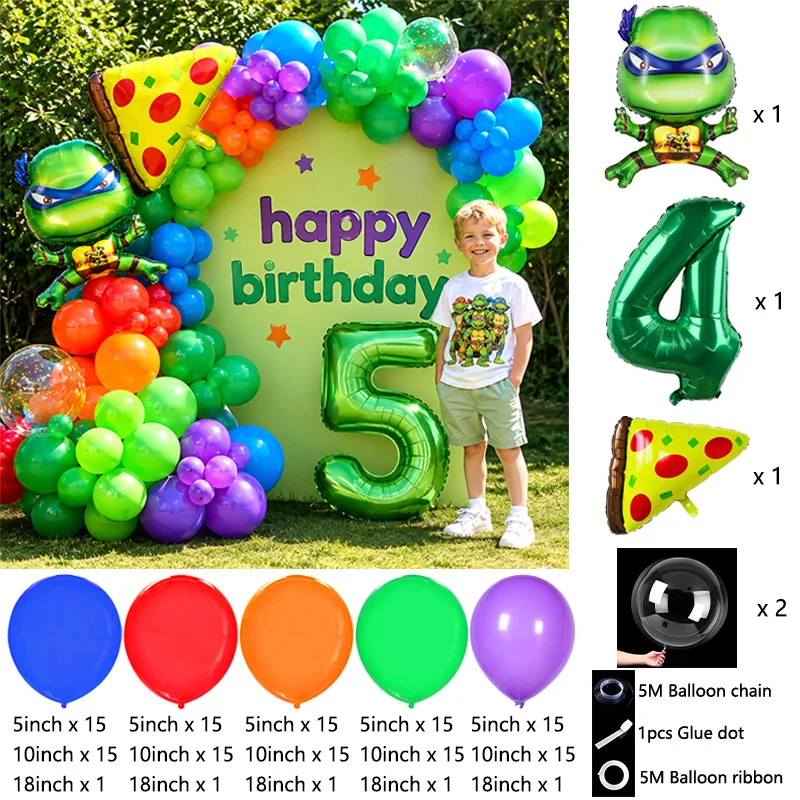 Kids Party Ninja Turtles Balloon Arch Bouquet Cartoon Character Balloon Kit For Birthday Celebration Ornament view 5