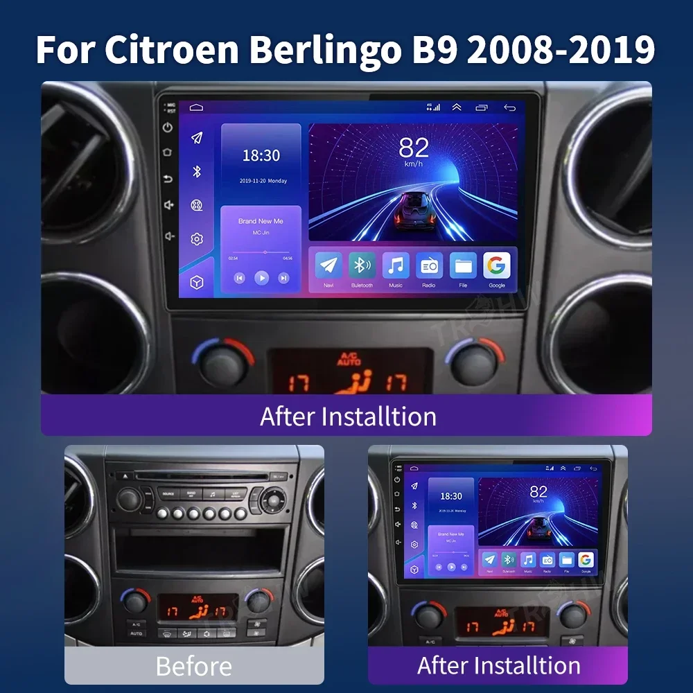 For Citroen Berlingo 2 B9 2008 - 2019 Car Radio Multimedia Video Player Navigation GPS Android No 2din 2 din dvd