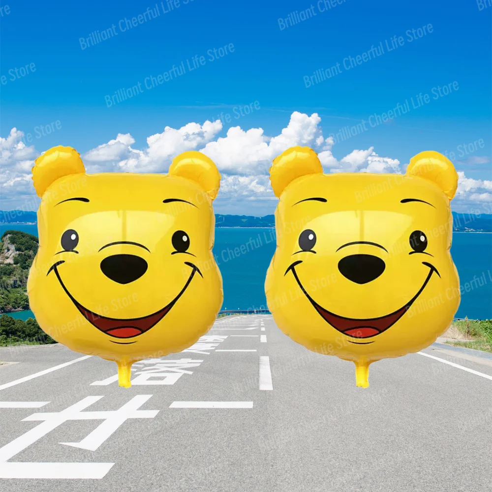 2/4/6Pcs Winnie The Pooh Party Balloons Pooh Head Foil Balloon Set Baby Shower Birthday Party Decorations Kids Toy Air Gifts