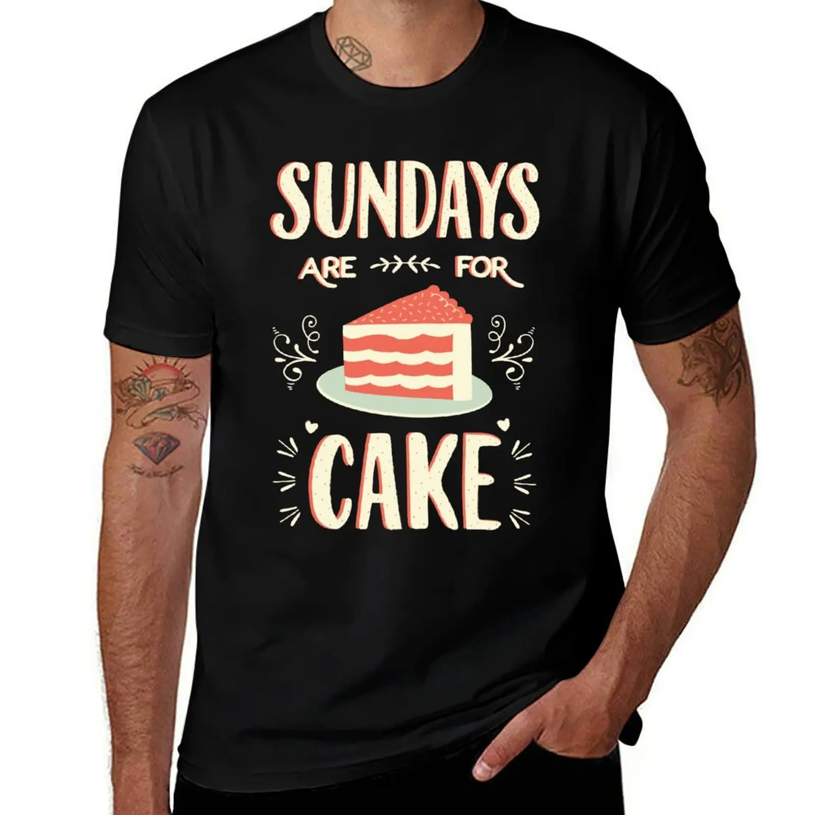 Sundays Are For Cake T-Shirt Simple Casual Short Sleeve Tee T-Shirt