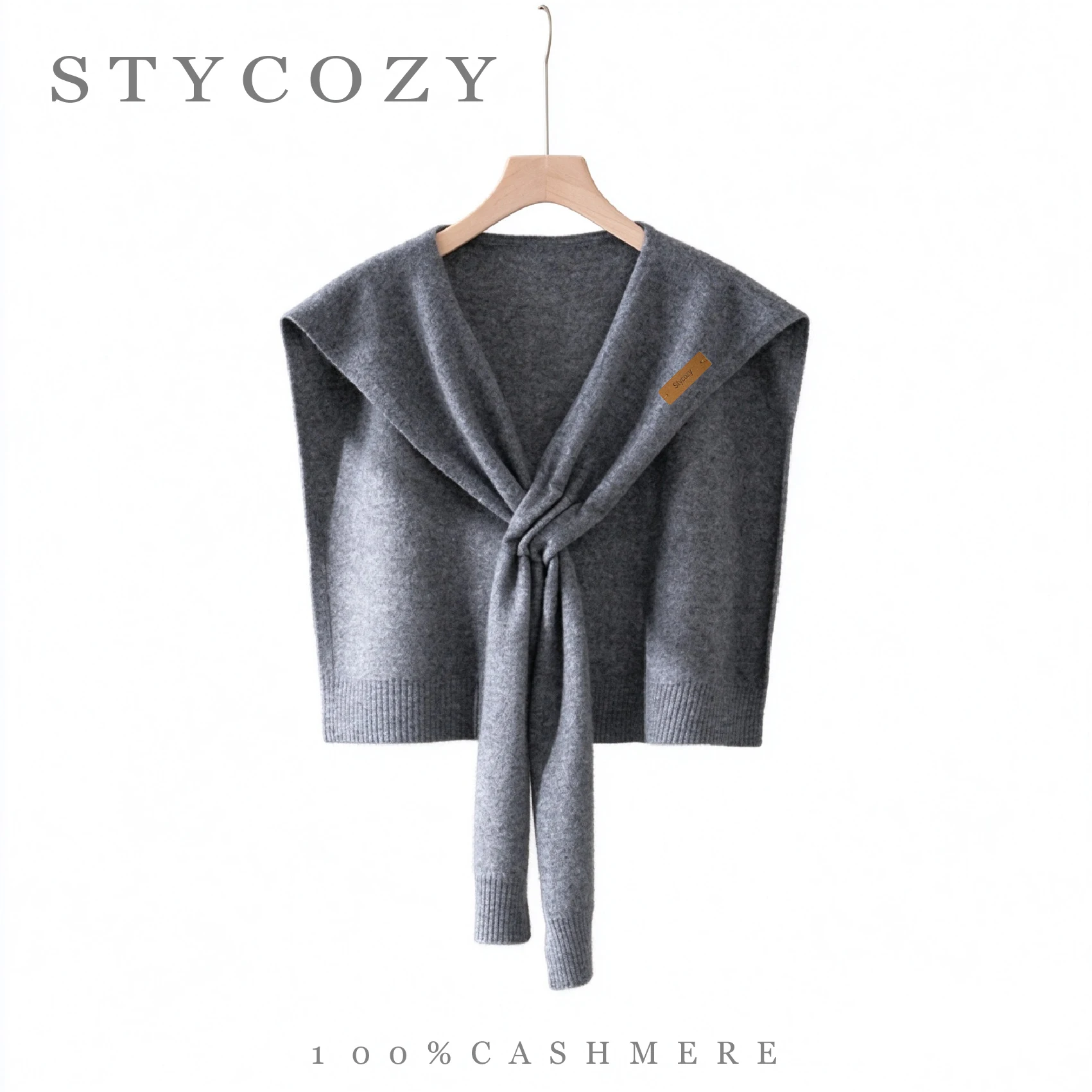 Women Twist Knot100%Cashmere Knitted Shoulder Wrap Shawl Solid Versatile Shoulder Cover Female Casual Outdoor Multiple Occasions