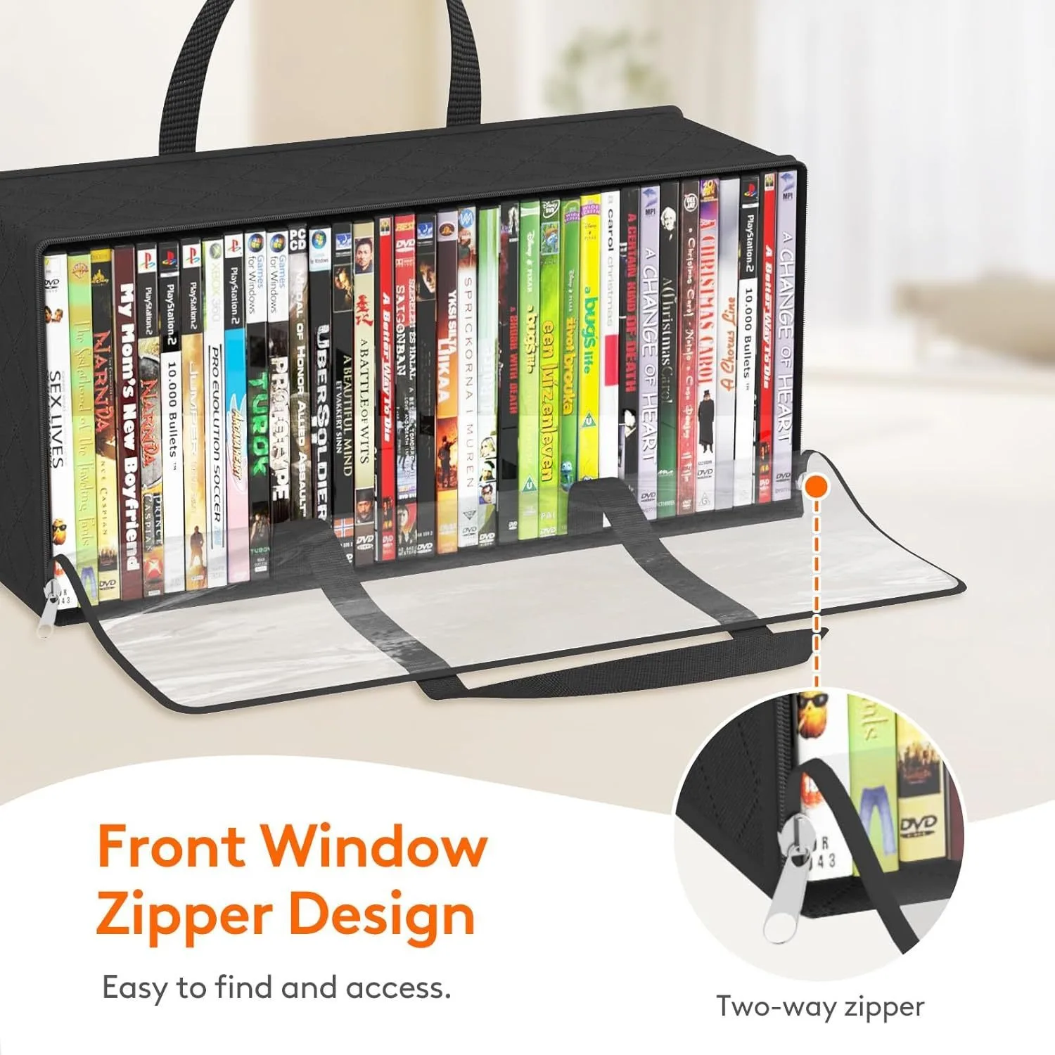 Non Woven Fabric Organizer Bag Dvd Storage Comic Book Storage for Gift Idea Personal Use Office StorageTransparent Collection