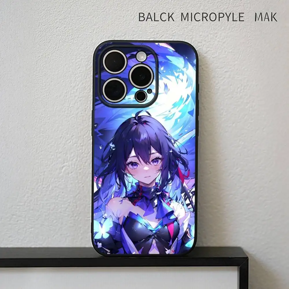 Honkai Star Rail Clara Bailu telefoonhoesje voor iPhone17,16,15,14,13,12,11 Plus, Pro Max, zachte zwarte hoes