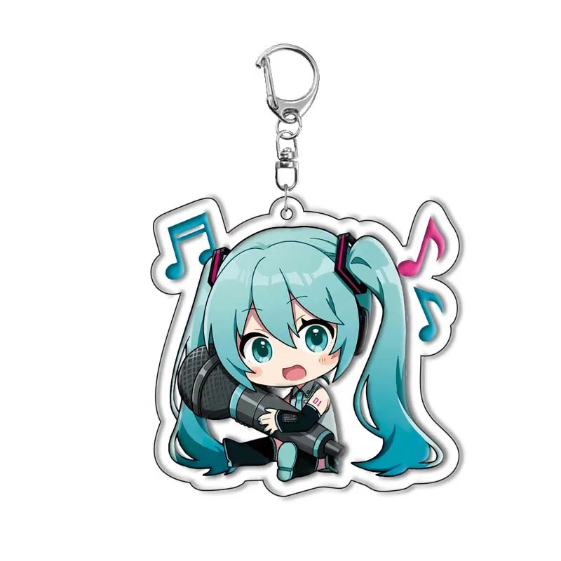 New Hatsune Miku Cute Creative Acrylic Keychain Two-dimensional Animation Peripheral Backpack Decorative Pendant Holiday Gift view 2