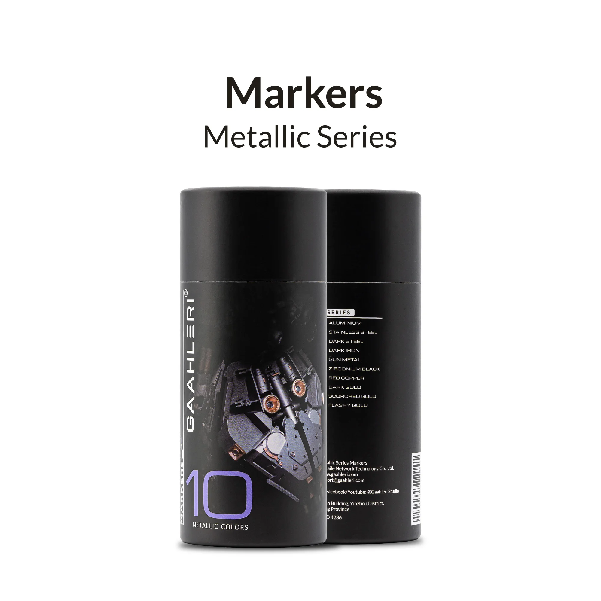 

Gaahleri Water Based Acrylic Ink Metallic Series Markers GM-Set