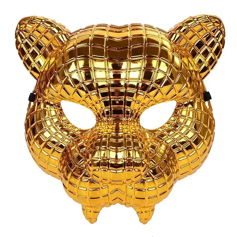 Golden Boss Masks para Homens, Halloween Party Prop, Leopard Cosplay, Acessórios Shell, Cliente VIP, Homem Adulto, 20cm