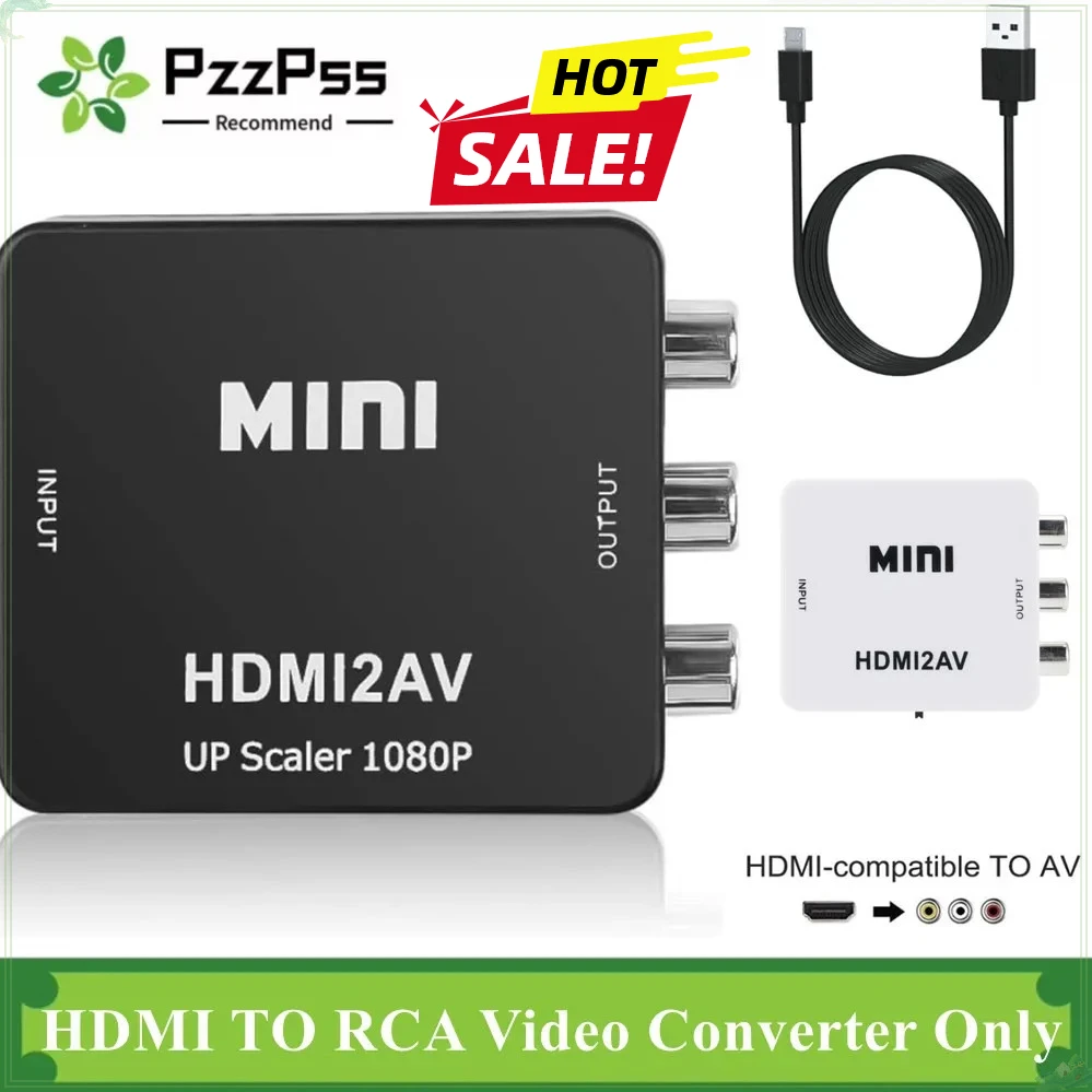 HDMI To AV RCA Adapter HDMI Converter MINI Box RCA AV CVSB LR Video Composite AV Scaler Converter For PC HDTV Projector