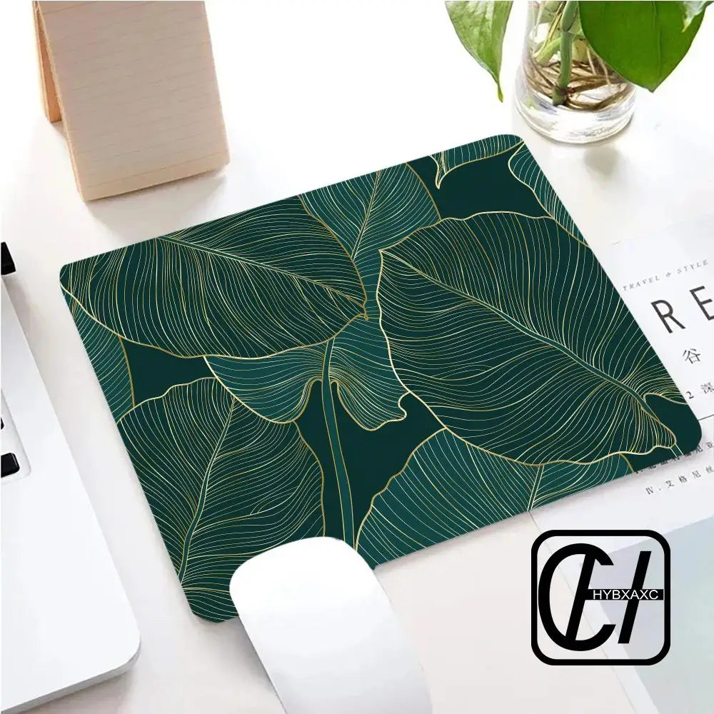 Green Leaves Mouse Pad For Small Size Gaming Mouse Pad Gamer Company Keyboard Mouse Mat Carpet Computer Desk Mat XAXC