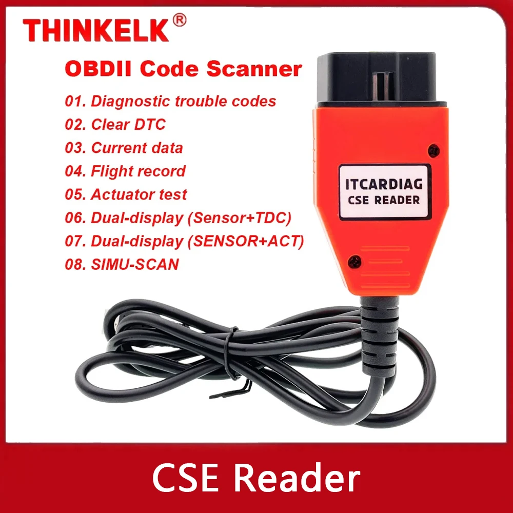 

ITCARDIAG CSE Reader OBDII Code Scanner Replace Hi-Scan Pro CarmanScan 1 Read Trouble Codes Clear DTC Current Data Actuator Test