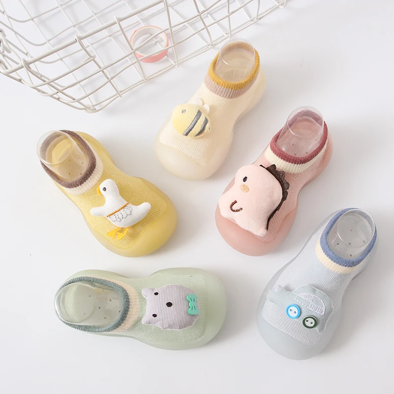 Baby Shoes Spring Thin Cotton Anti-Slip First Shoes Baby Toddler Shoes Cute Doll Cartoon First Walker Kids Soft Rubber Sole Shoe