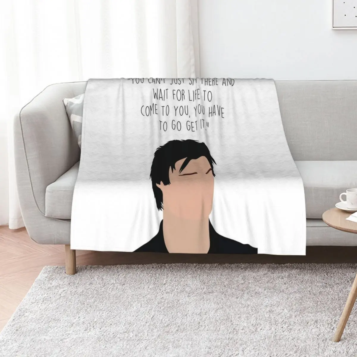 Damon Salvatore quote Throw Blanket Plaid Beach Personalized Gift Custom Giant Sofa Luxury Throw Blankets