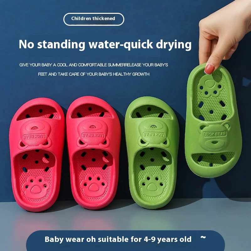 

Children's Slippers Boys and Girls Summer New Slippers Non-slip Bathroom Home Slippers Baby Leaky Hollow Sandals