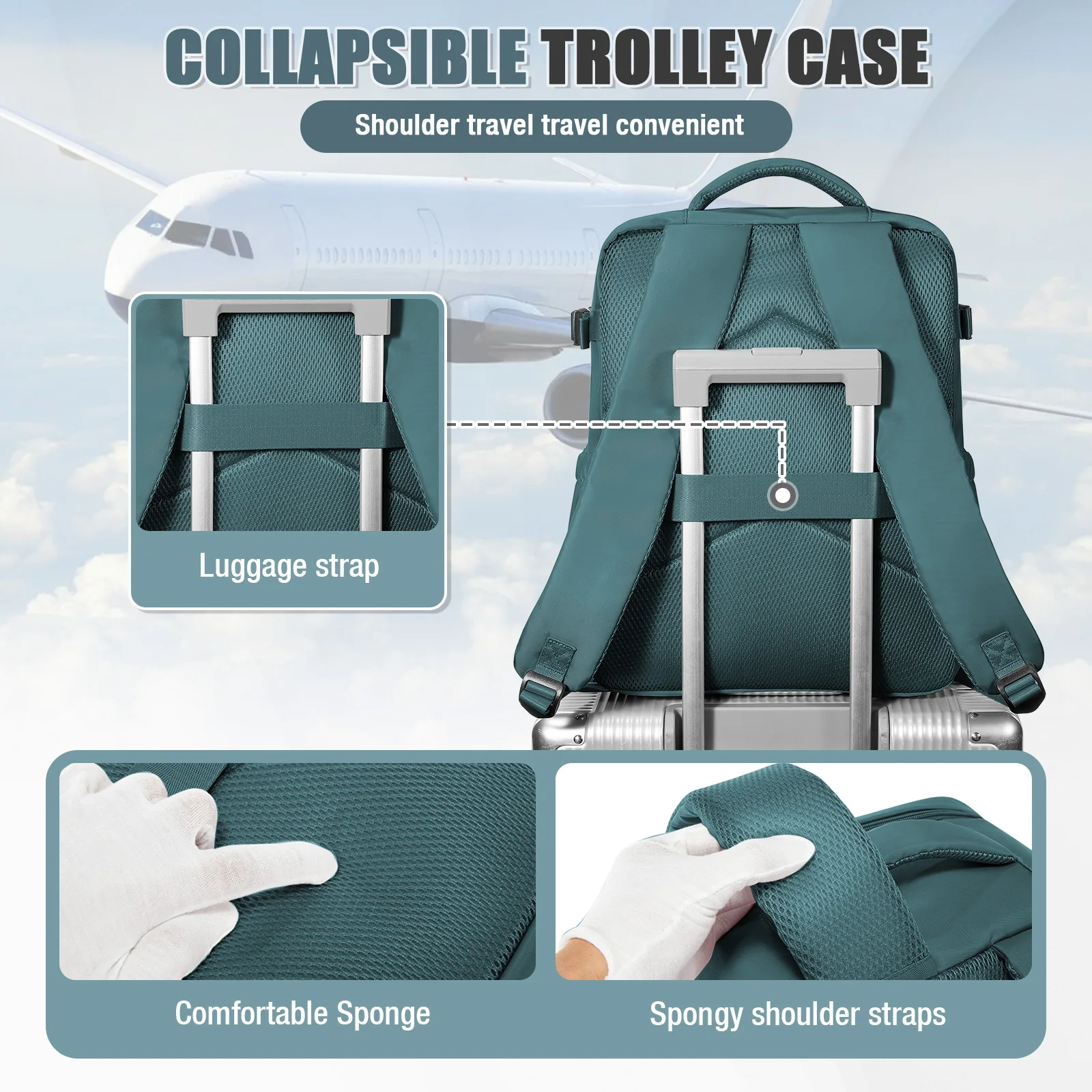 حقيبة ظهر مضغوطة بالفراغ للنساء والرجال، حقيبة ظهر WizAir Cabin Bag Ryanair مقاس 40x30x20,15.6 بوصة، حقيبة كمبيوتر محمول، حقيبة تخزين الملابس #6