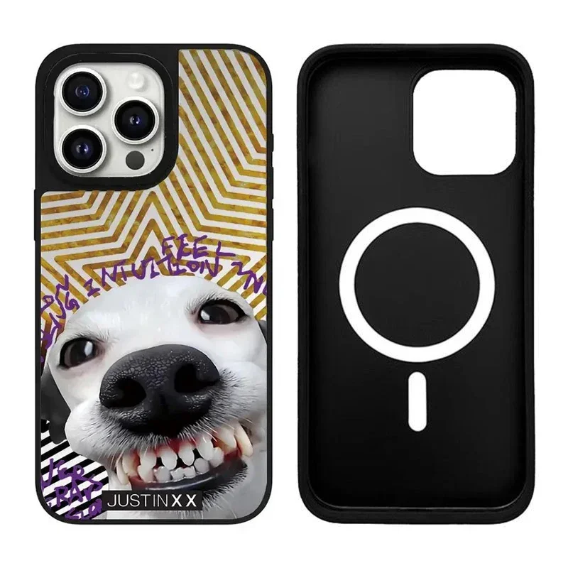 Creative Cute Animals Mirror Magnetic Phone Case Cover for IPhone 11 12 13 14 15 16 Pro Max Case
