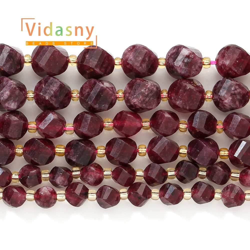 Natürliche Edelstein-Facettenperlen aus Rotem Granat für Schmuckherstellung DIY Armband Halskette Zubehör Perlen 6mm 8mm 10mm – Detail 7