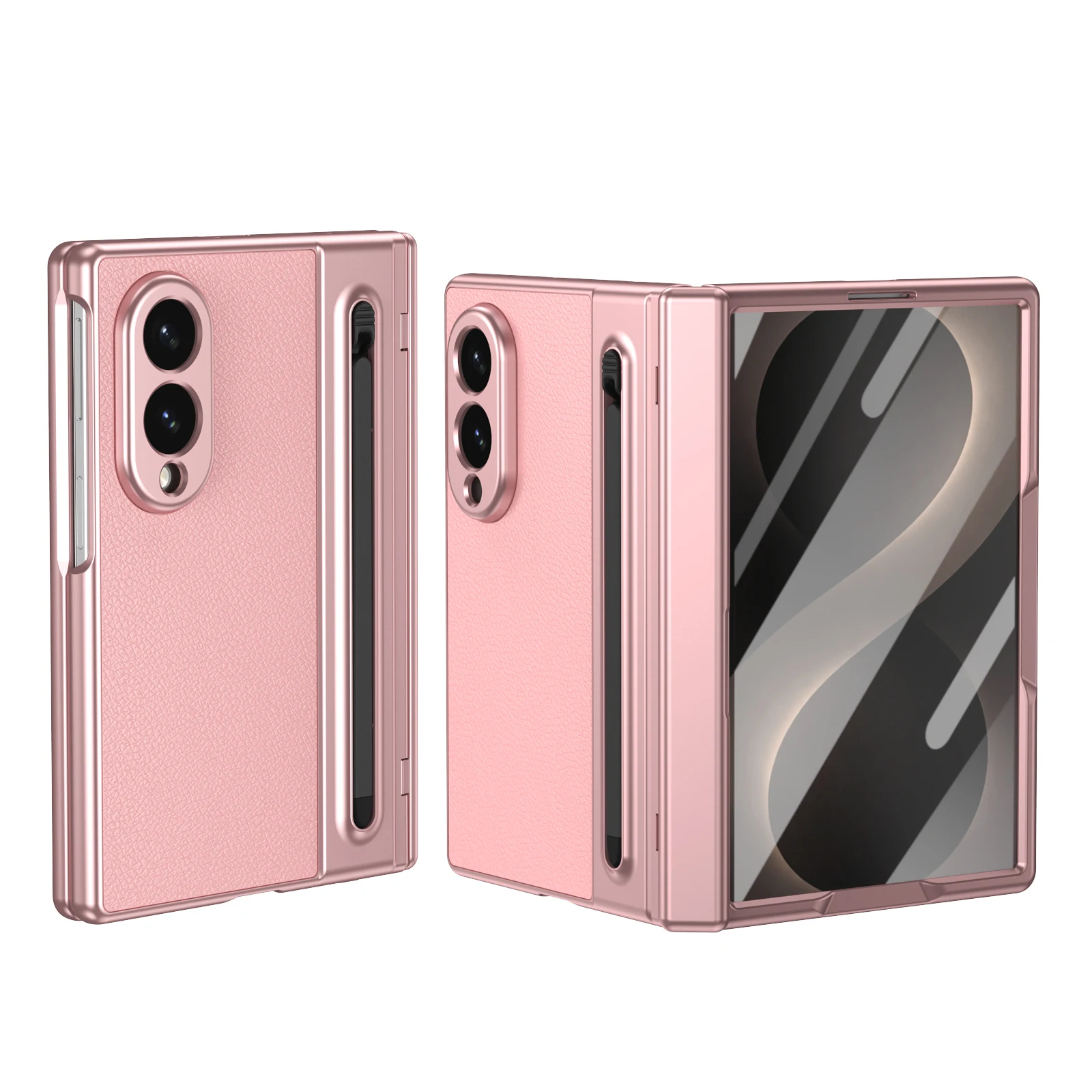 For Samsung Galaxy Z Fold 8 Case Skin-Friendly Matte Leather With Tempered Glass Pen Slot Folding Shockproof Protection Cover