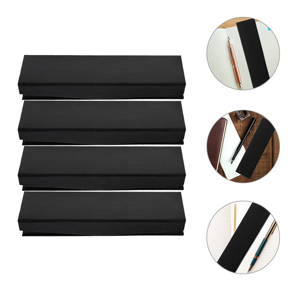 

4 Pcs Packing Pen Case Gift Boxes for Presents Cases Adults Single Cute Pencil Black