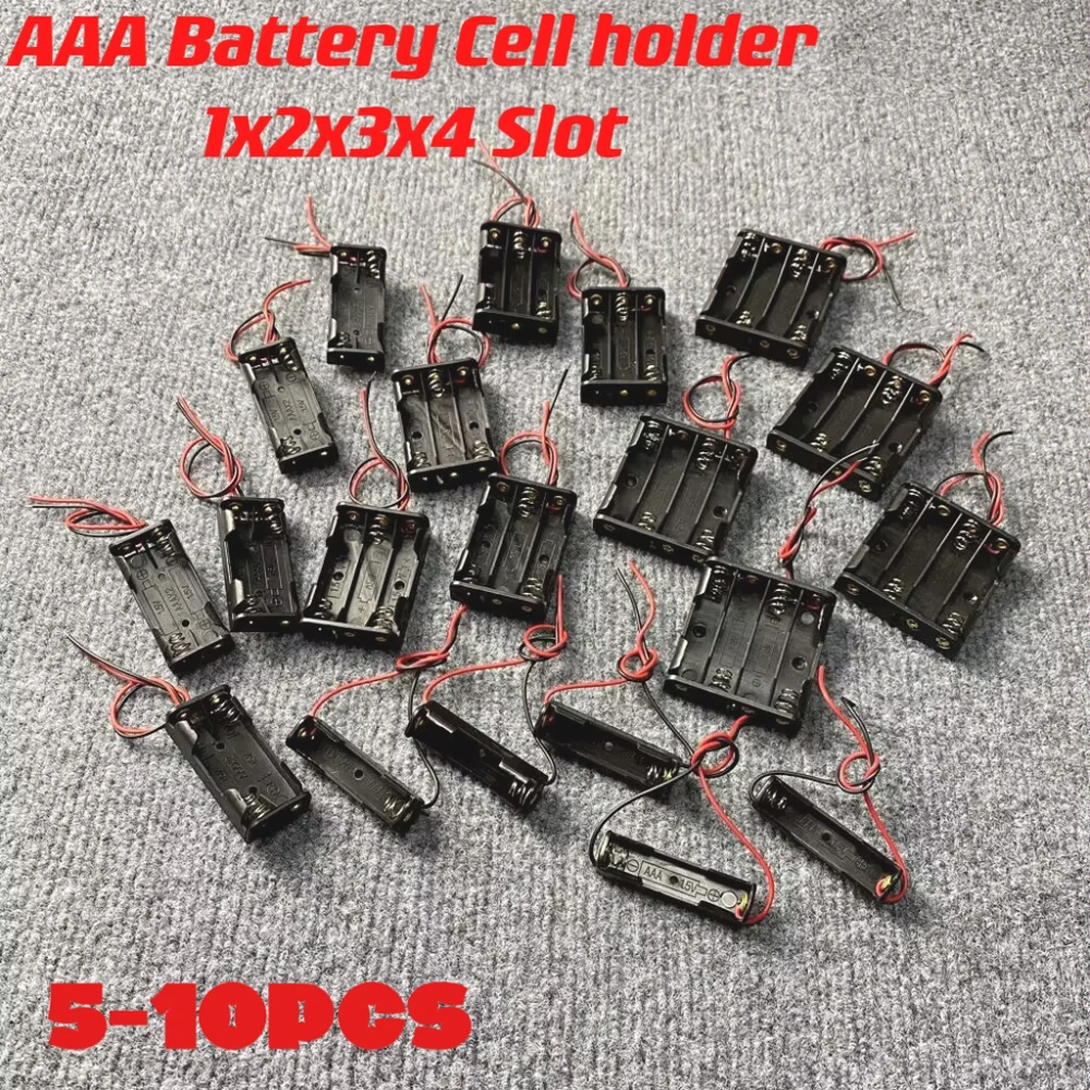 

1/2/3/4 Slot AAA Battery Case Battery Box AAA Battery Holder With Leads With 1 2 3 4 Slots AAA drop shipping