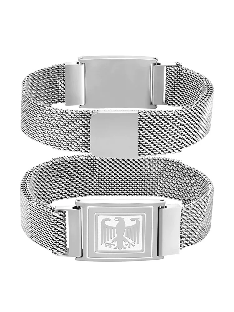 

Stainless Steel Bracelet Black Curved Adjustable Magnetic Strap Incentive Gift Men's Eagle Bracelet