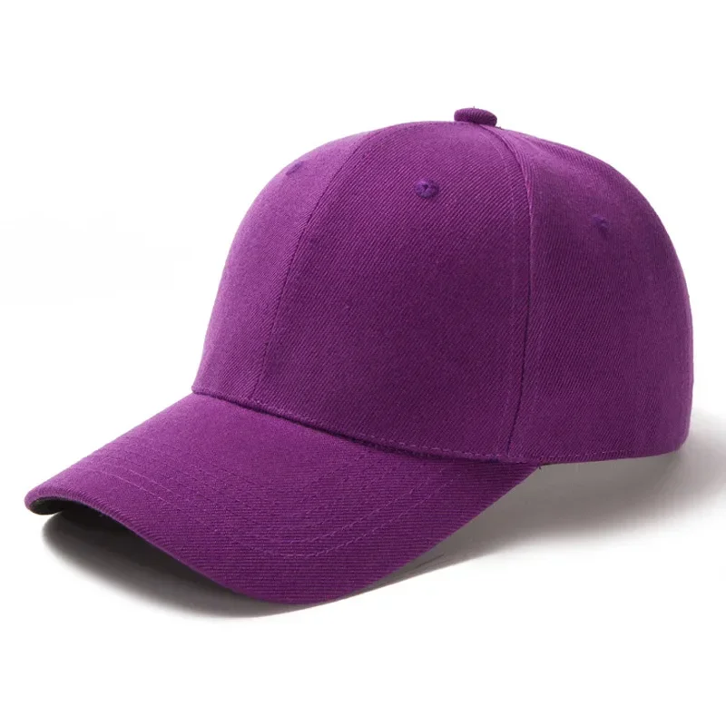 Gorra de béisbol sólida de sarga, gorras de 6 paneles para hombre, sombrero de verano diario para mujer, ala curva ajustable, rojo, blanco, morado, gris y negro