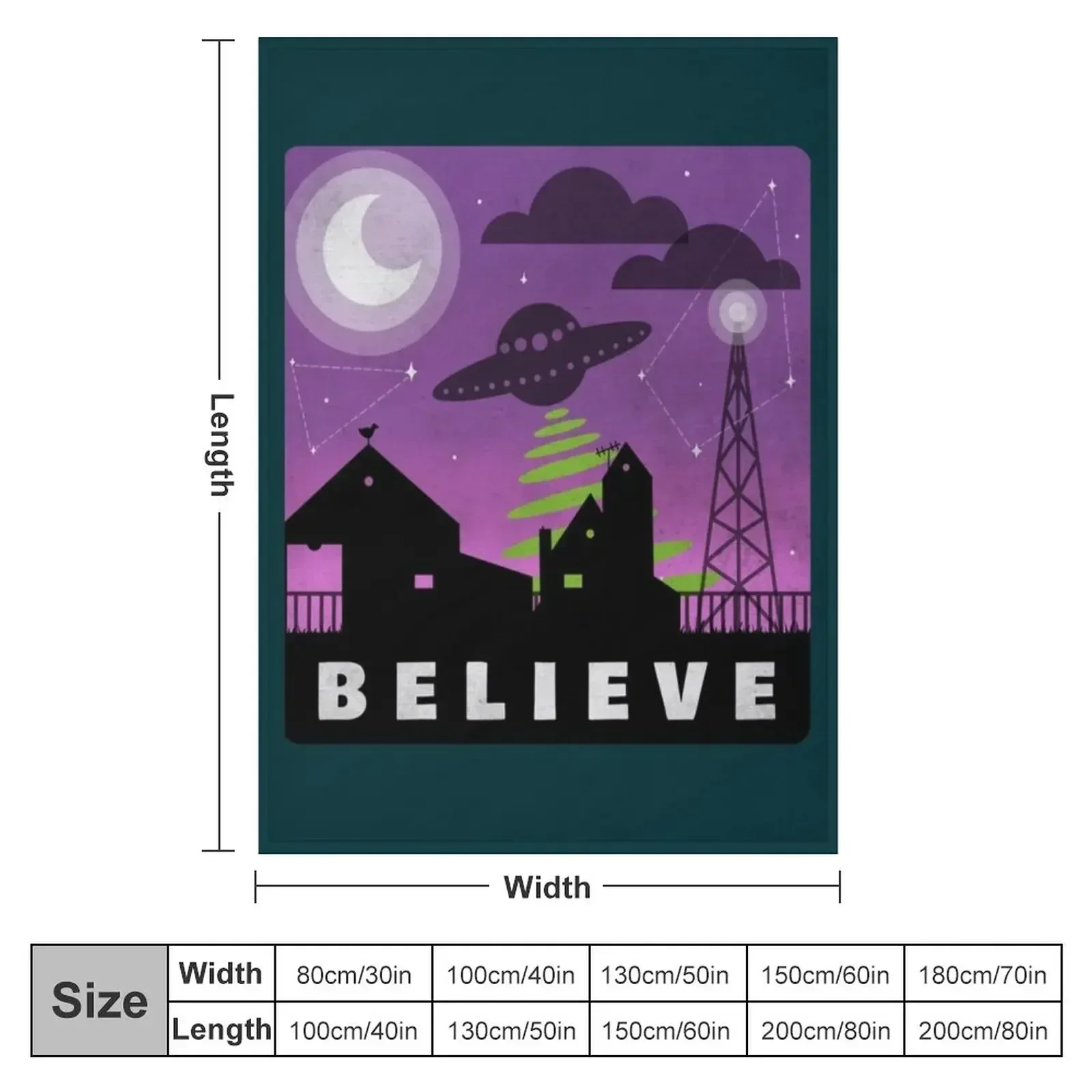 New Believe in aliens village nightscape Throw Blanket Thermal warm for winter Beautifuls Weighted Blankets