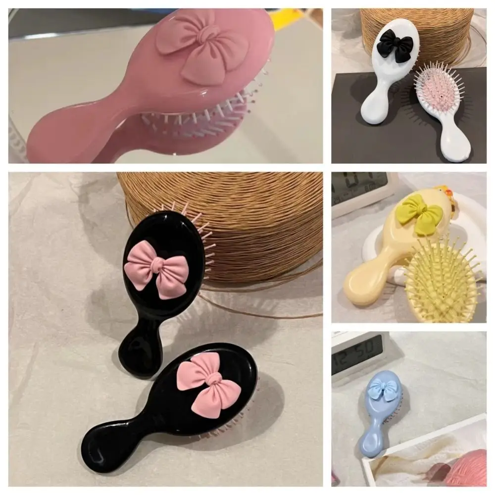 

Hair Care Handle Cartoon Air Comb Scalp Massage Blood Circulation Smoothly Portable Comb Anti Static Girl Heart Bow Comb Student