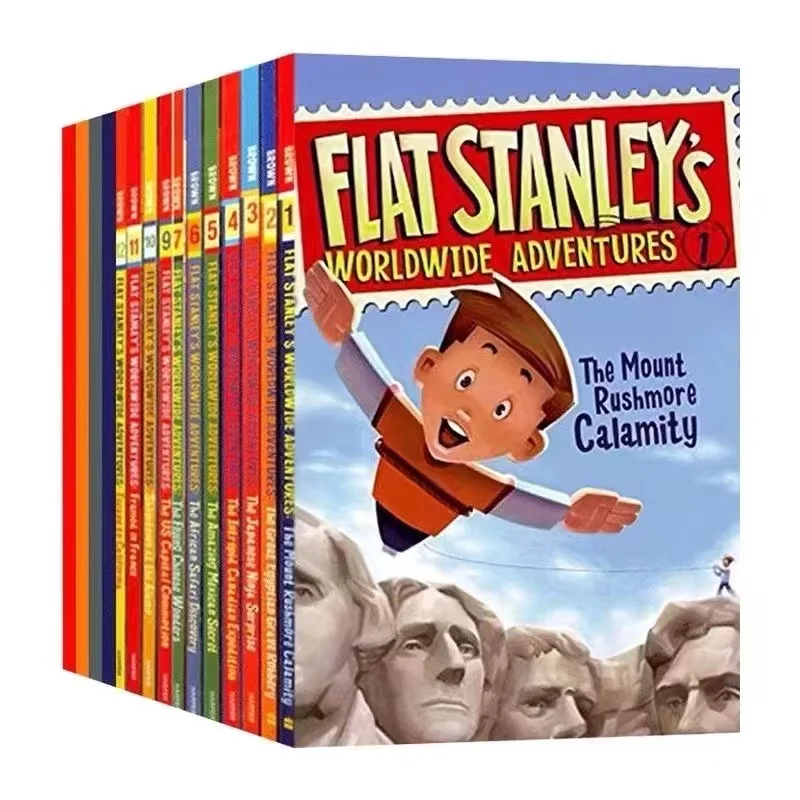 19PCS/Set The Flat Stanley Collection Global Adventure Obraz dla dzieci Angielska książka do czytania Komiks Powieść Fikcja Prezent dla dzieci