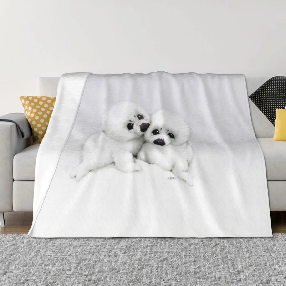 

Baby Seals Throw Blanket Soft Plush Plaid Sofa Personalized Gift Decoratives Blankets