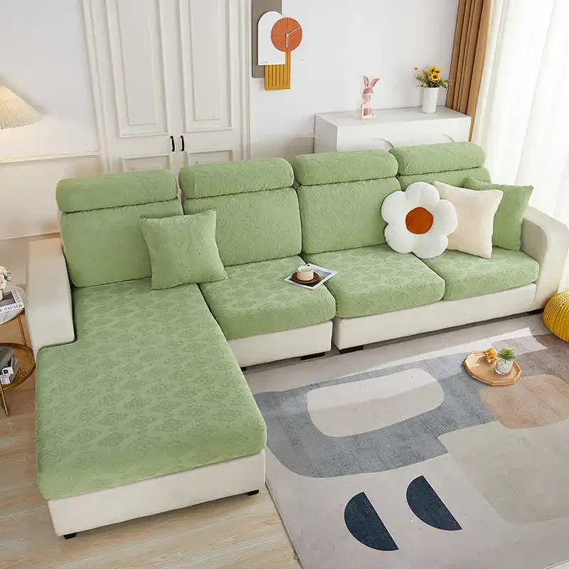 High Stretch Sofa Seat Cover 3D Jacquard Couch Individual Cushion Slipcover Non-slip Bench Covers