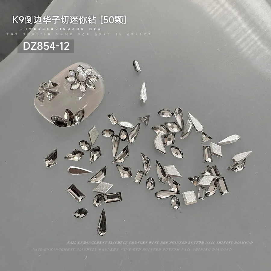 Mini prego diamante encantos k9 cristal strass decorações da arte do prego suprimentos de luxo plana volta tamanho misto acessórios para unhas diy