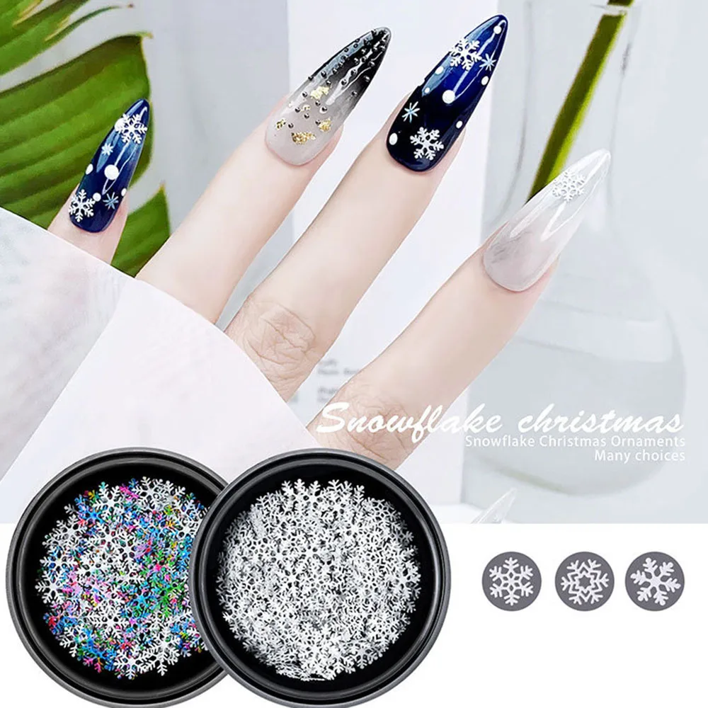 3D Christmas Snowflakes Nail Art Stickers Hollow-Out Nail Mixed Decals Decoration DIY Nail Patch Manicure Accessories