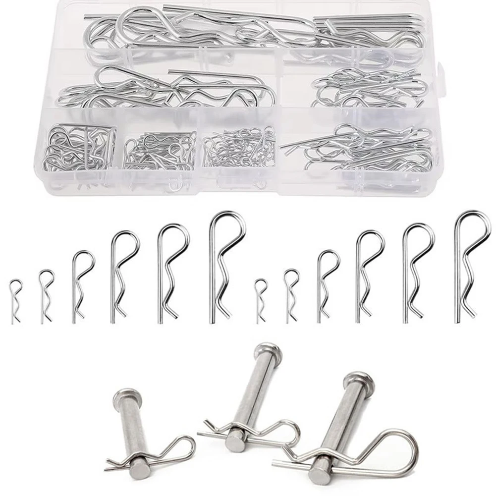 

R Type Cotter Pin Set 125pcs of Strong Carbon Steel Fasteners for Diverse Automotive and Workshop Applications